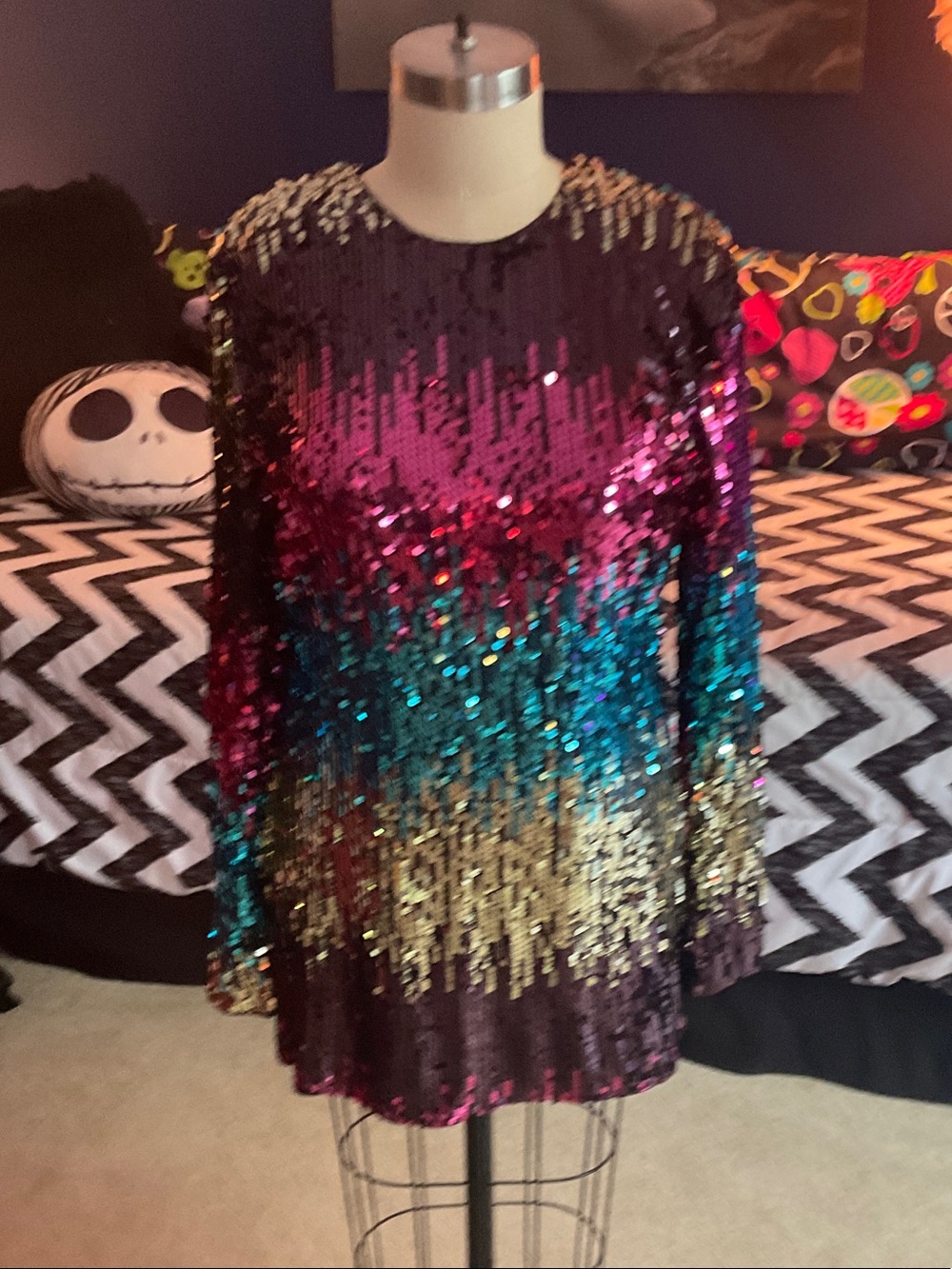 Girls' Multicolor Sequin Party Dress